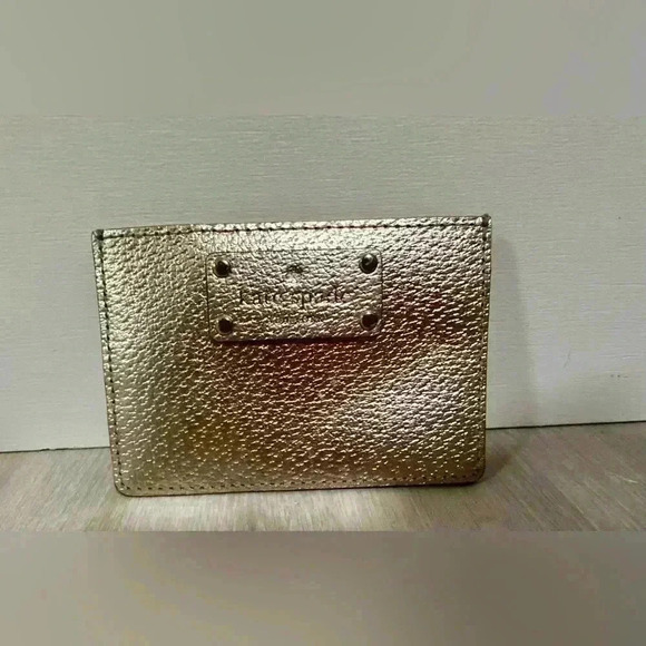Kate Spade Womens Gold Tan Small Card Holder Wallet - Picture 3 of 5
